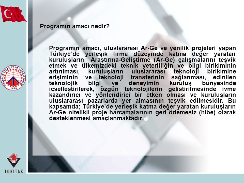 Uluslararası Sanayi Ar Ge Projeleri Destekleme Programı ppt indir